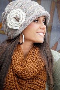 Rolled up Rosette Beanie