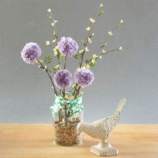 What a fun idea, plus it lasts a long time. Spring Pom-Pom Flower Decoration