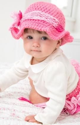 Country Baby Diaper Cover & Hat Free Crochet Pattern from Red Heart Yarns