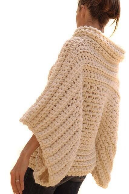 Crochet - Big, thick chunky poncho.  LOVE IT! the Crochet Brioche Sweater http://www.knit1la.com/ (Linked to Ravelry Pattern - $6.50) // BOUGHT
