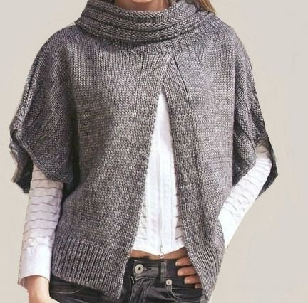 Hand Knit Poncho Cardigan Jacket Custom orders Accepted. $180.00, via Etsy.